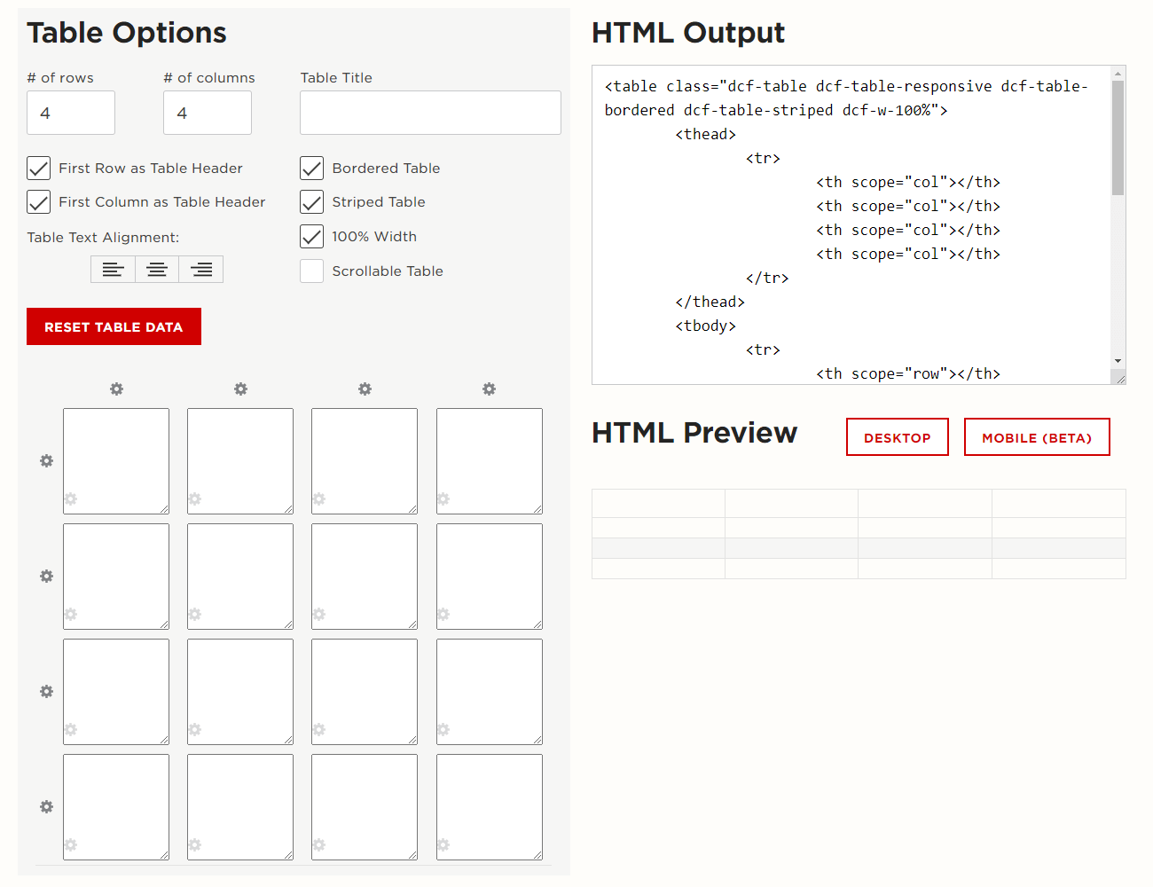 Add Tables on WordPress